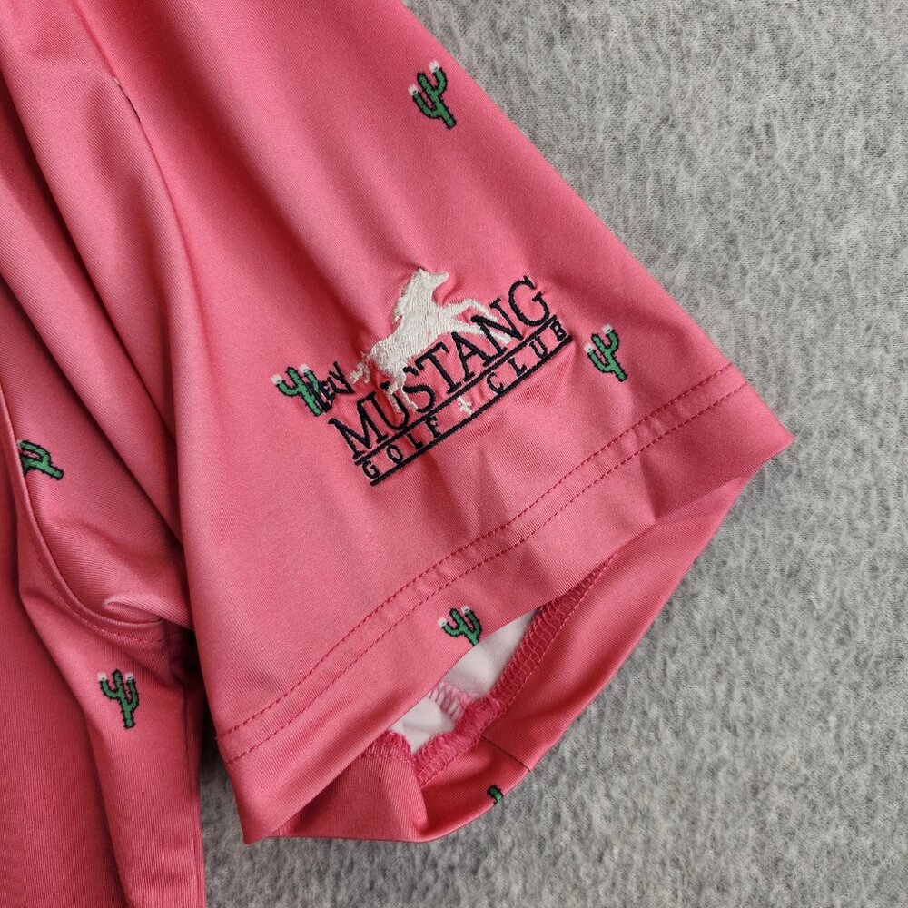 Footjoy Shirt Mens M Pink Catus Print Golf Polo Performance Novelty Southwest - Picture 3 of 12